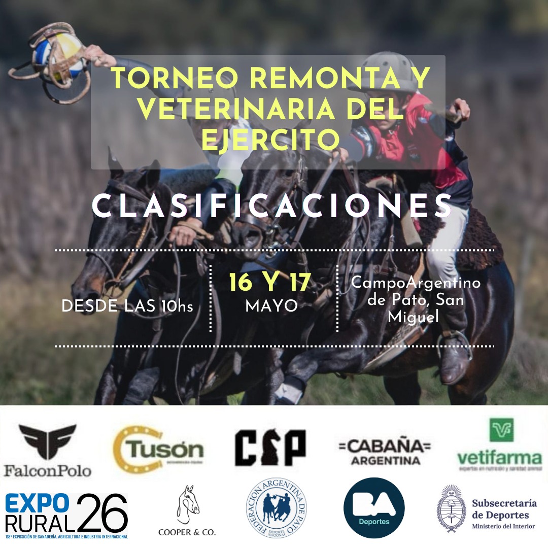 Clasificaciones del TORNEO REMONTA Y VETERINARIA – 16 y 17 de Mayo